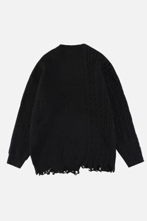 Concert Outfit Irregular Patchwork Twist Sweater