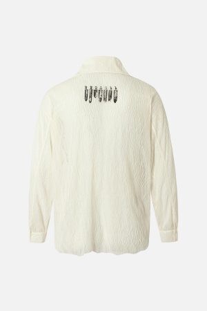 Concert Outfit Irregular Pleated Print Shirt