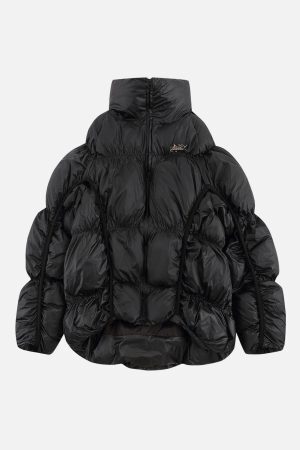 Concert Outfit Irregular Split Pleats Winter Coat