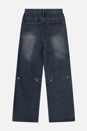 Concert Outfit Irregular Waist Wide Leg Jeans