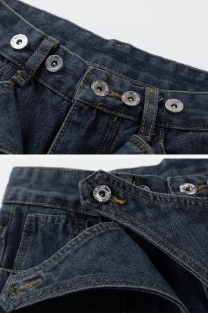 Concert Outfit Irregular Waist Wide Leg Jeans