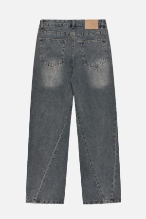 Concert Outfit Irregular Wrinkle Jeans