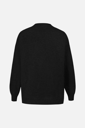 Concert Outfit Jacquard Bathing Duck Crewneck Sweater