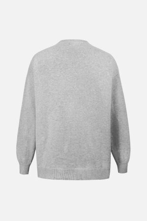 Concert Outfit Jacquard Bathing Duck Crewneck Sweater