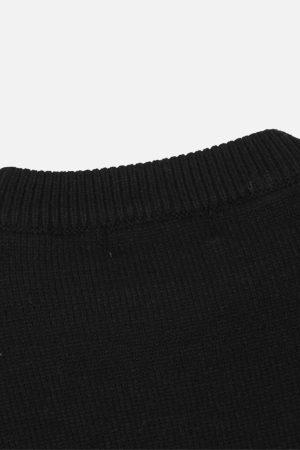 Concert Outfit Jacquard Bathing Duck Crewneck Sweater