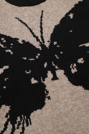 Concert Outfit Jacquard Butterfly Sweater