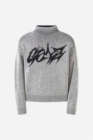 Concert Outfit Jacquard Half Turtleneck Knitted Sweater