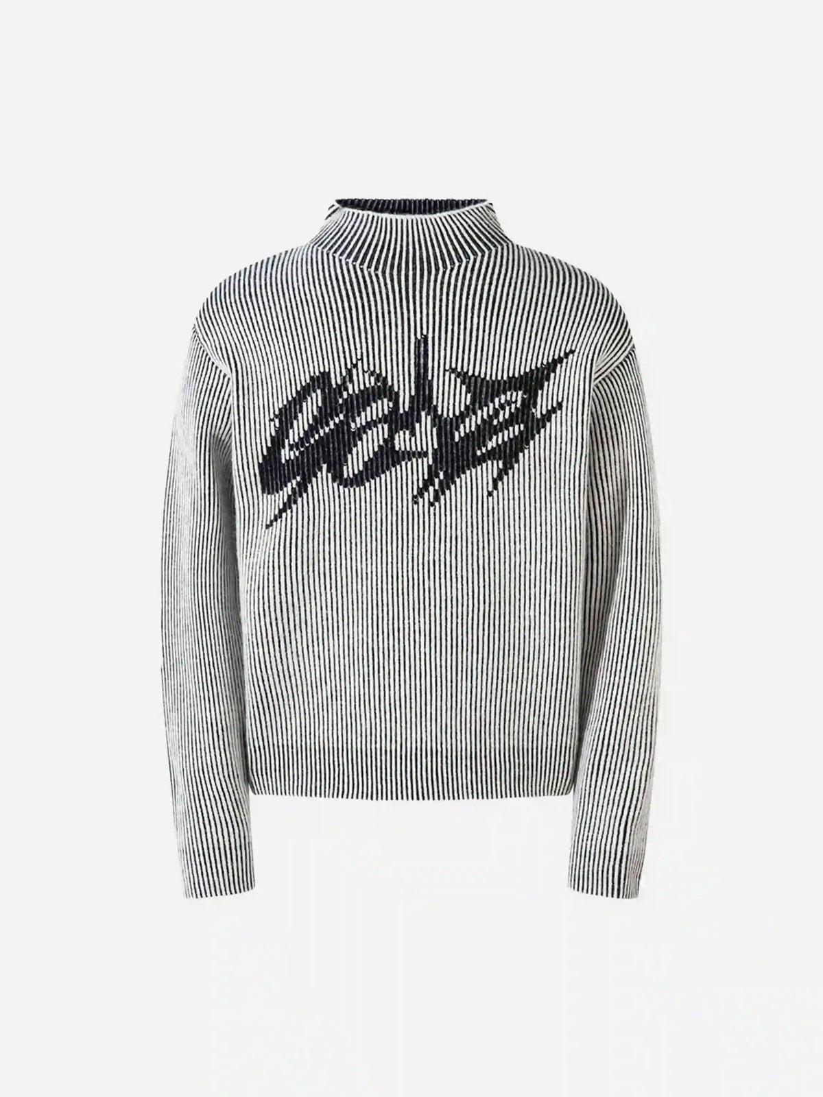 Concert Outfit Jacquard Half Turtleneck Knitted Sweater Concert Outfit Jacquard Half Turtleneck Knitted Sweater