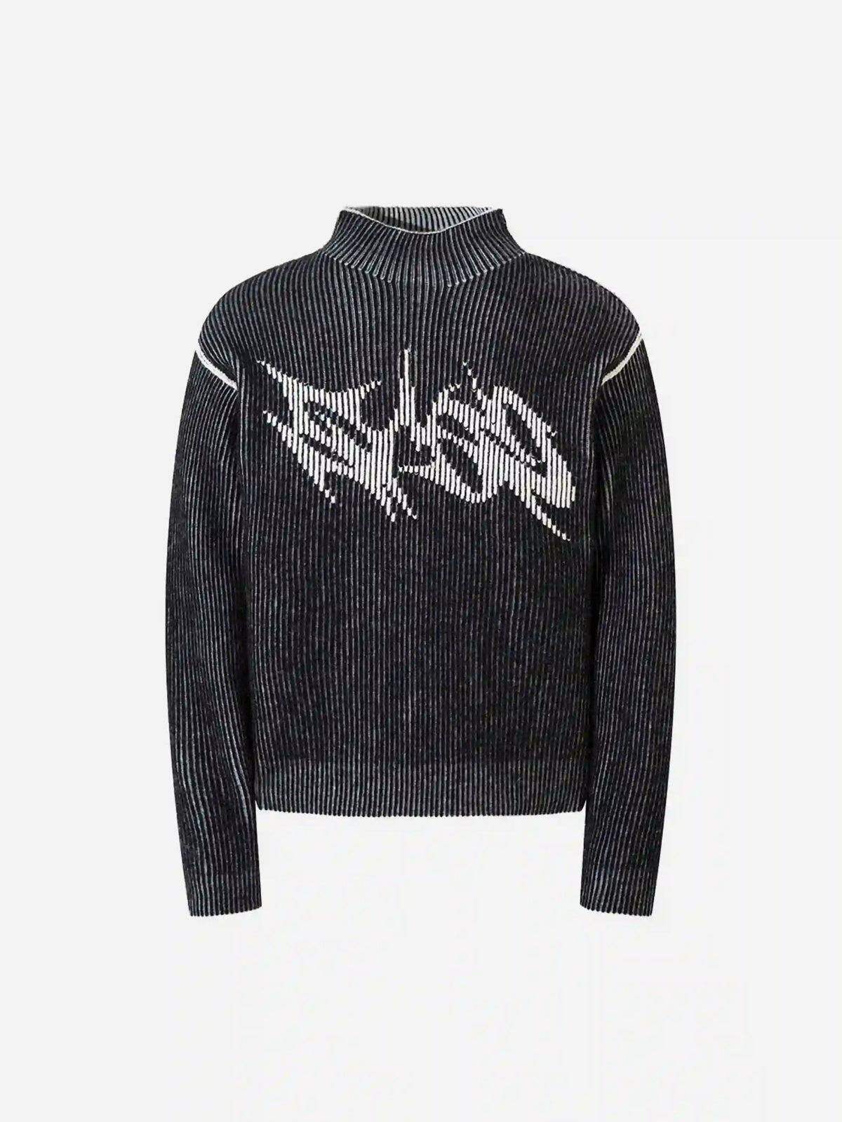 Concert Outfit Jacquard Half Turtleneck Knitted Sweater Concert Outfit Jacquard Half Turtleneck Knitted Sweater