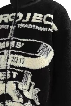 Concert Outfit Jacquard Stand Collar Sherpa Jacket