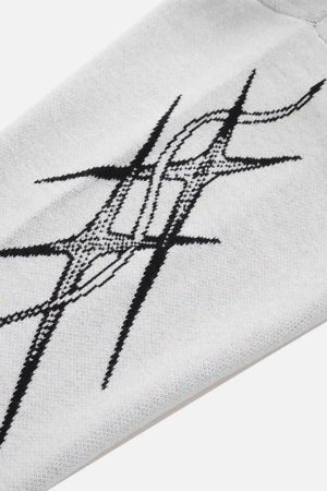 Concert Outfit Jacquard Thorns Tassel Sweater