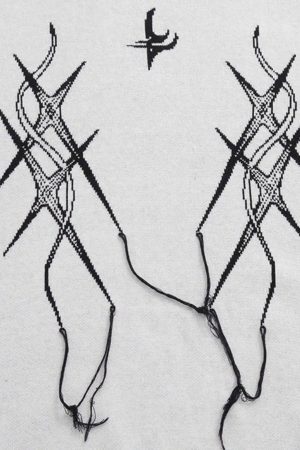 Concert Outfit Jacquard Thorns Tassel Sweater