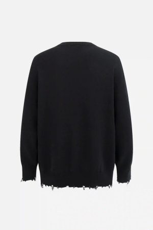 Concert Outfit Jacquard Thorns Tassel Sweater