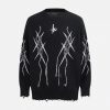 Concert Outfit Jacquard Thorns Tassel Sweater