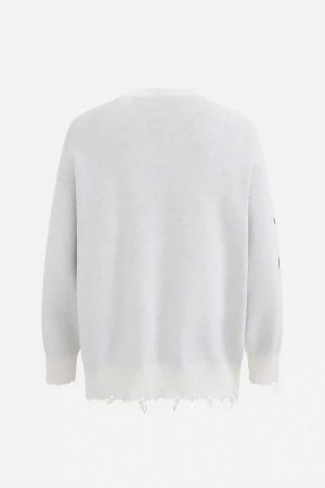 Concert Outfit Jacquard Thorns Tassel Sweater