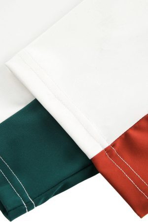 Concert Outfit Jersey Contrast Color Stitching Long Sleeve T-Shirt