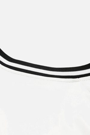 Concert Outfit Jersey Contrast Color Stitching Long Sleeve T-Shirt