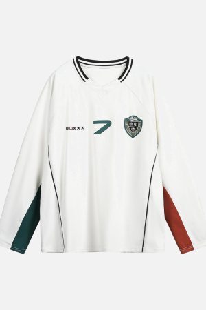 Concert Outfit Jersey Contrast Color Stitching Long Sleeve T-Shirt