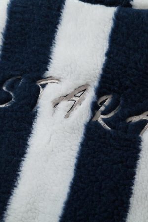 Concert Outfit Jersey Embroidered Cheetah Print Striped Sherpa Jacket