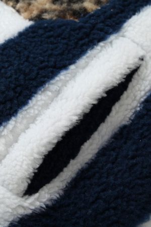 Concert Outfit Jersey Embroidered Cheetah Print Striped Sherpa Jacket