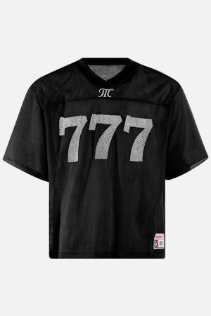 Concert Outfit Jersey Letter Print Quick Dry V-Neck T-Shirt