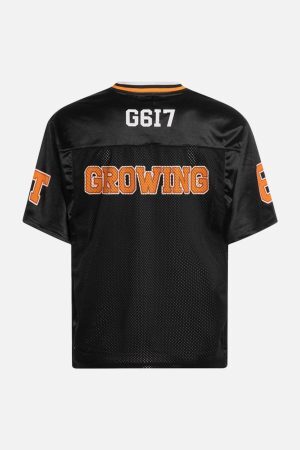 Concert Outfit Jersey Print Oversize V-Neck T-Shirt