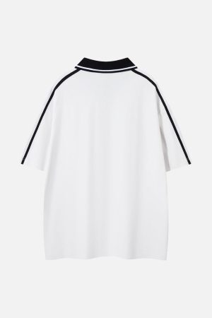 Concert Outfit Jersey Print Short-Sleeve Polo Shirt