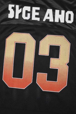 Concert Outfit Jersey Print V-Neck Oversize Short Sleeve T-Shirt