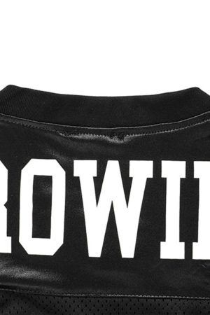 Concert Outfit Jersey Print V-Neck Oversize Short Sleeve T-Shirt