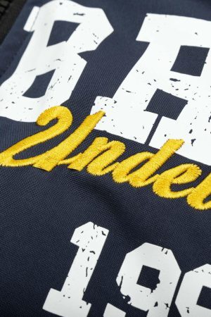 Concert Outfit Jersey Stand Collar Embroidered Quilted Puffer Jacket