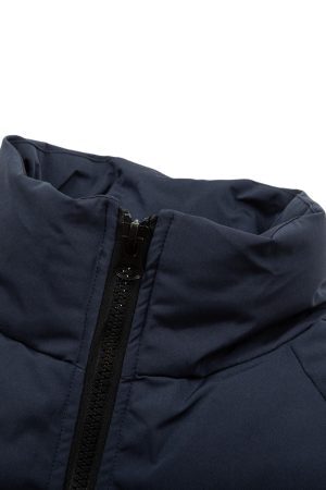 Concert Outfit Jersey Stand Collar Embroidered Quilted Puffer Jacket