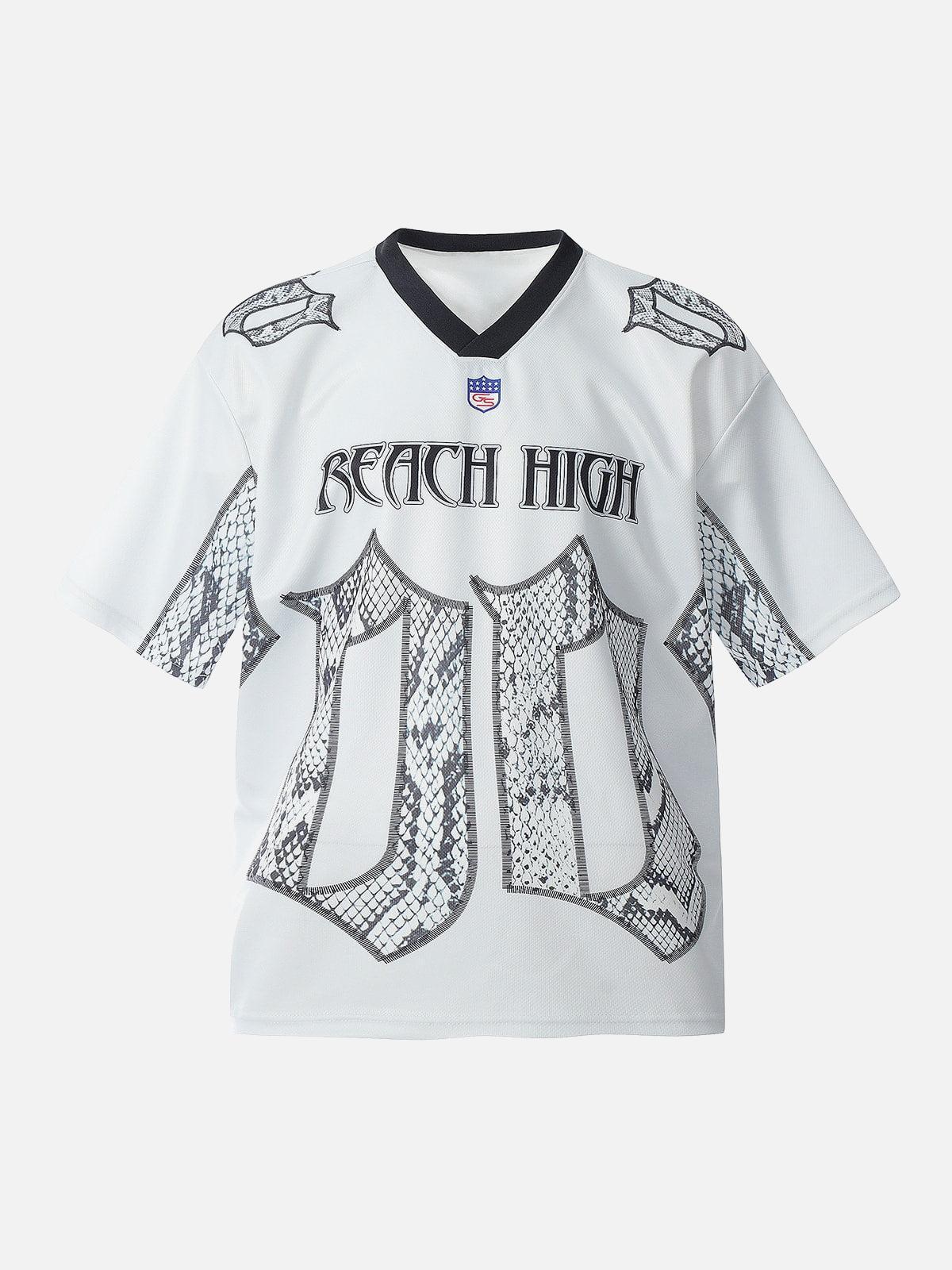 Concert Outfit Jersey Style Snake Print T-Shirt Concert Outfit Jersey Style Snake Print T-Shirt