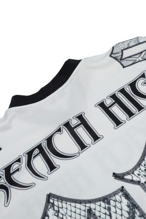 Concert Outfit Jersey Style Snake Print T-Shirt