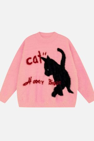 Concert Outfit Kitten Jacquard Mohair Sweater