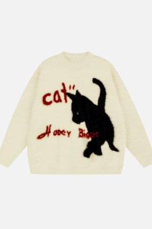 Concert Outfit Kitten Jacquard Mohair Sweater