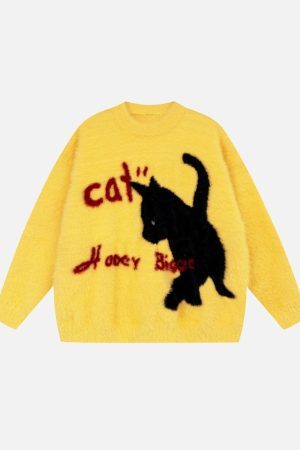 Concert Outfit Kitten Jacquard Mohair Sweater