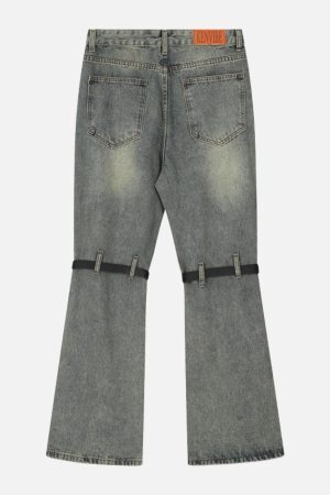 Concert Outfit Knee Belt Loose Jeans