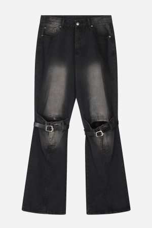 Concert Outfit Knee Belt Loose Jeans