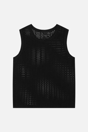 Concert Outfit Knitted Hollow Mesh Vest