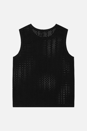 Concert Outfit Knitted Hollow Mesh Vest