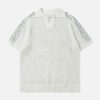 Concert Outfit Knitted Short Sleeve Polo Sweater