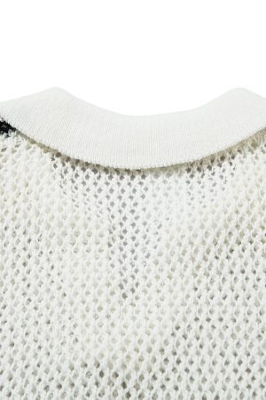Concert Outfit Knitted Short Sleeve Polo Sweater