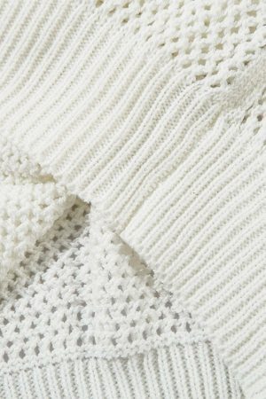 Concert Outfit Knitted Short Sleeve Polo Sweater