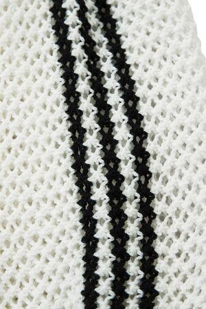 Concert Outfit Knitted Short Sleeve Polo Sweater