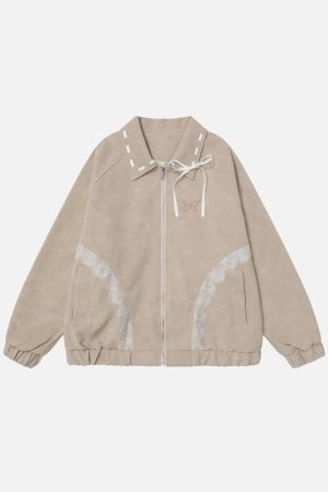 Concert Outfit Lace Patchwork Faux Leather Jacket