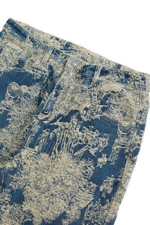 Concert Outfit Landscape Jacquard Straight Jeans