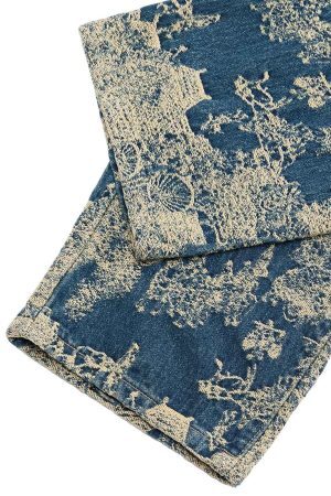 Concert Outfit Landscape Jacquard Straight Jeans