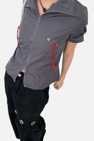 Concert Outfit Lanyard Zipper Tee