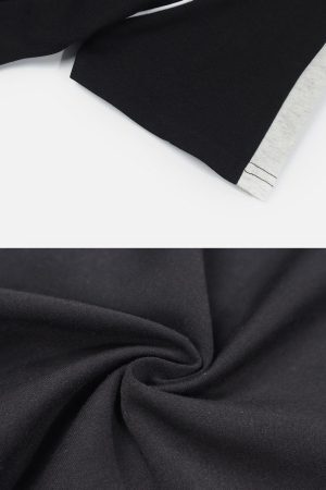 Concert Outfit Lapel Zipper Colorblock Tee