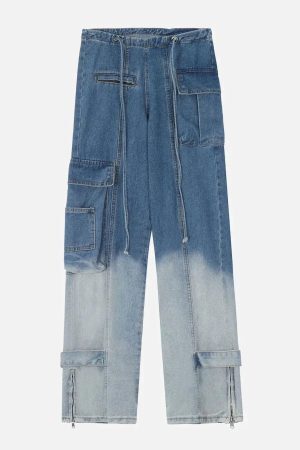 Concert Outfit Large Pocket Gradient Jeans